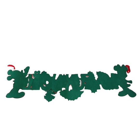 Vtg Disneyland Paris Christmas Wall Hanging Garland Joyeux Noel Mickey Minnie - Picture 7 of 12
